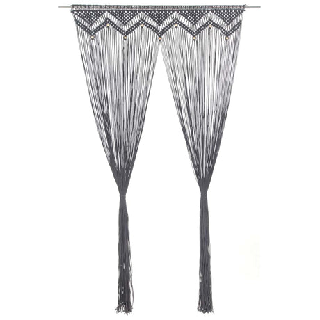Vidaxl rideau macramé 140x240 cm anthracite de coton