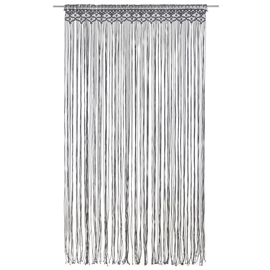 Vidaxl Curtain Macramé 140x240 cm bawełniany antracyt