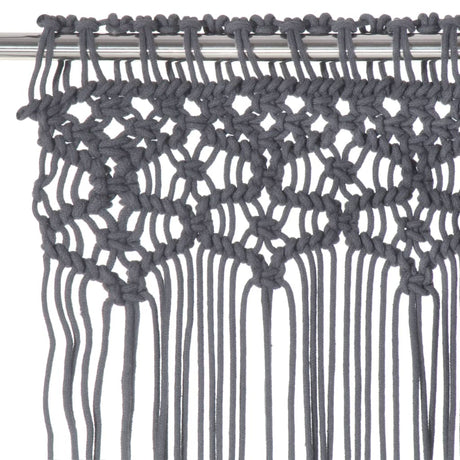 Vidaxl rideau macramé 140x240 cm anthracite de coton
