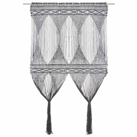 Vidaxl rideau macramé 140x240 cm anthracite de coton