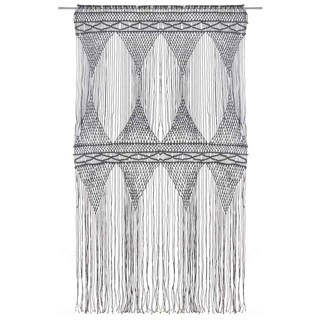 Vidaxl rideau macramé 140x240 cm anthracite de coton