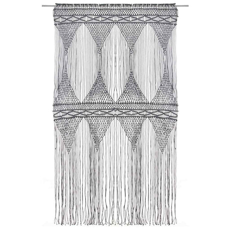 Vidaxl rideau macramé 140x240 cm anthracite de coton
