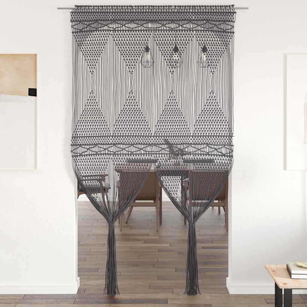 Vidaxl rideau macramé 140x240 cm anthracite de coton