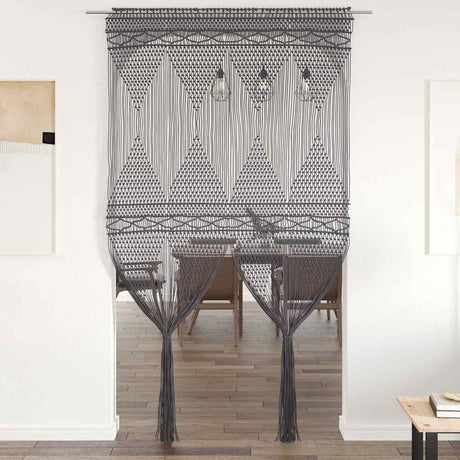 Vidaxl rideau macramé 140x240 cm anthracite de coton