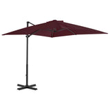 Vidaxl Parasol flottant avec poteau en aluminium 250x250 cm rouge bordeaux