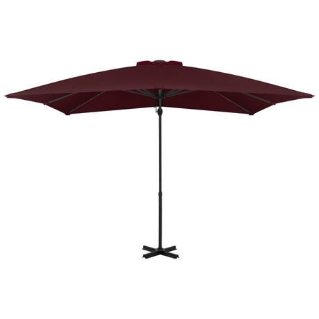 Vidaxl zweefparasol met aluminium paal 250x250 cm bordeauxrood