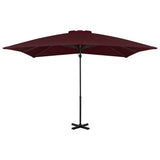 Vidaxl Parasol flottant avec poteau en aluminium 250x250 cm rouge bordeaux