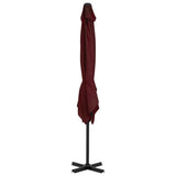 Vidaxl Parasol flottant avec poteau en aluminium 250x250 cm rouge bordeaux