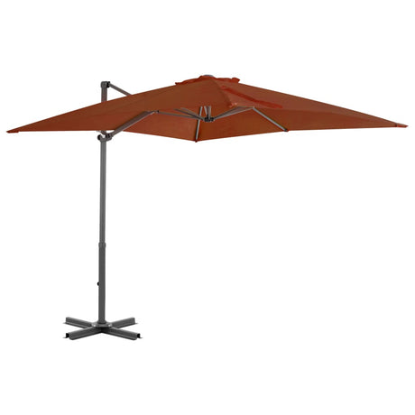 Vidaxl Parasol flottant avec poteau en aluminium 250x250 cm en terre cuite -colored
