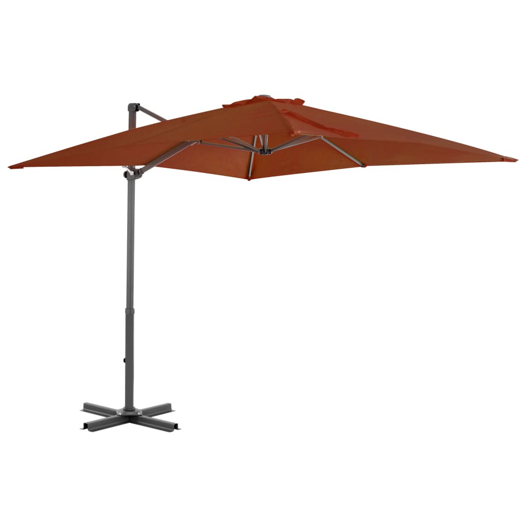 Vidaxl zweefparasol met aluminium paal 250x250 cm terracottakleurig