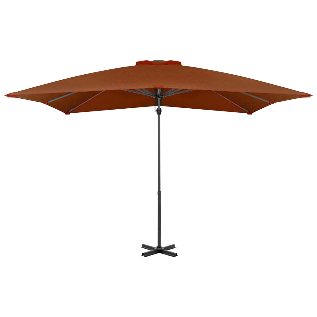Vidaxl Parasol flottant avec poteau en aluminium 250x250 cm en terre cuite -colored