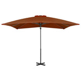 Vidaxl Parasol flottant avec poteau en aluminium 250x250 cm en terre cuite -colored