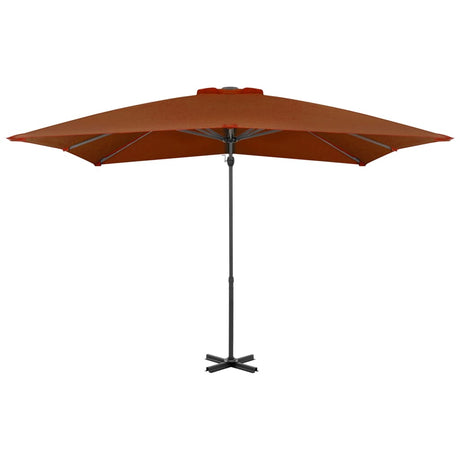 Vidaxl Parasol flottant avec poteau en aluminium 250x250 cm en terre cuite -colored