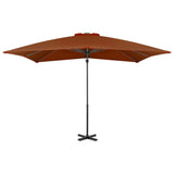 Vidaxl zweefparasol met aluminium paal 250x250 cm terracottakleurig