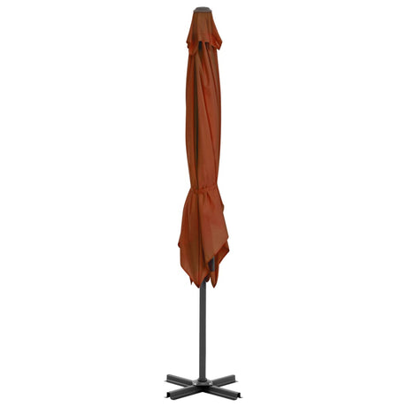 Vidaxl Parasol flottant avec poteau en aluminium 250x250 cm en terre cuite -colored