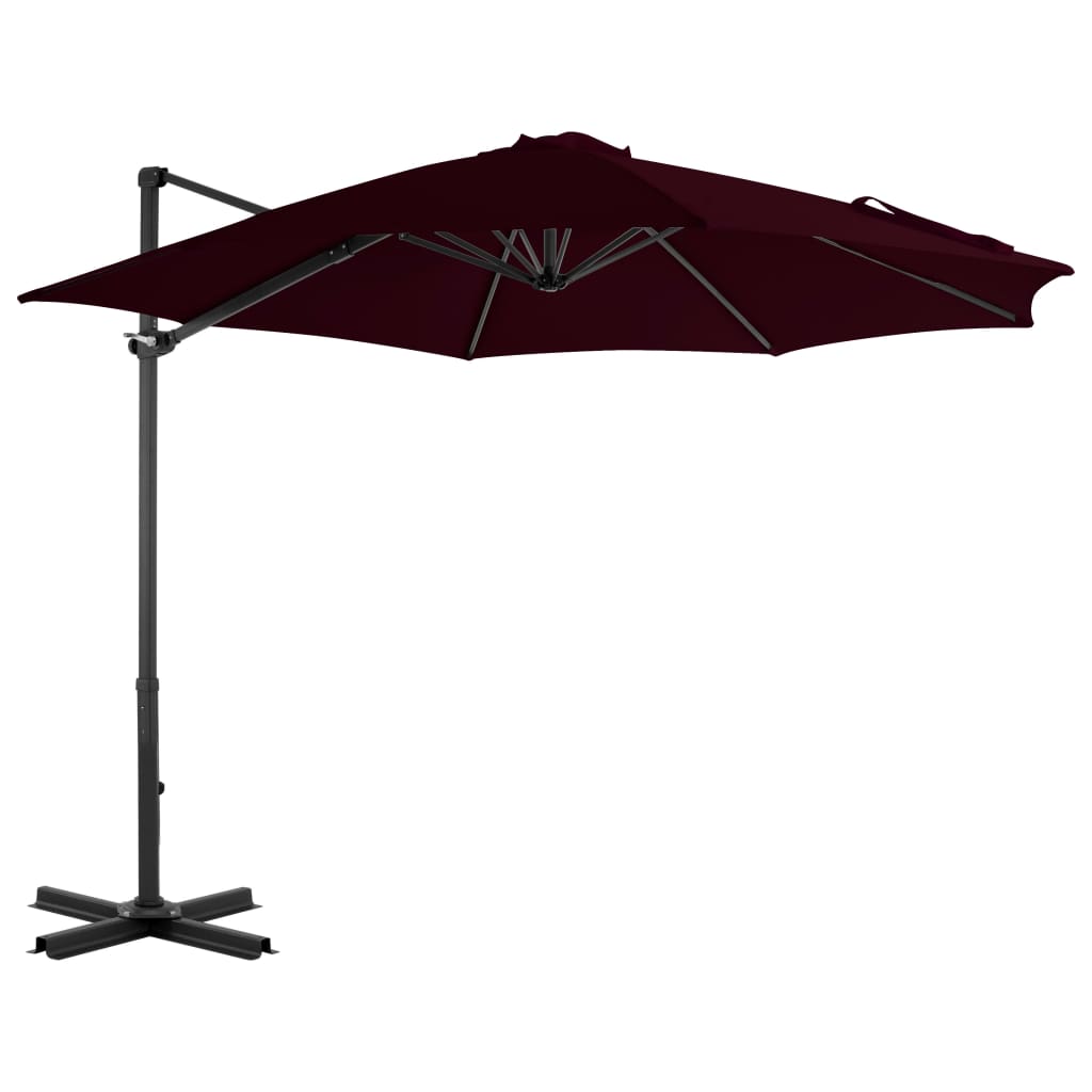 Vidaxl zweefparasol met aluminium paal 300 cm rood