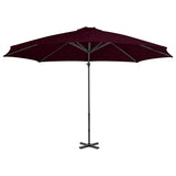 Parasol flottant vidaxl avec poteau en aluminium 300 cm rouge