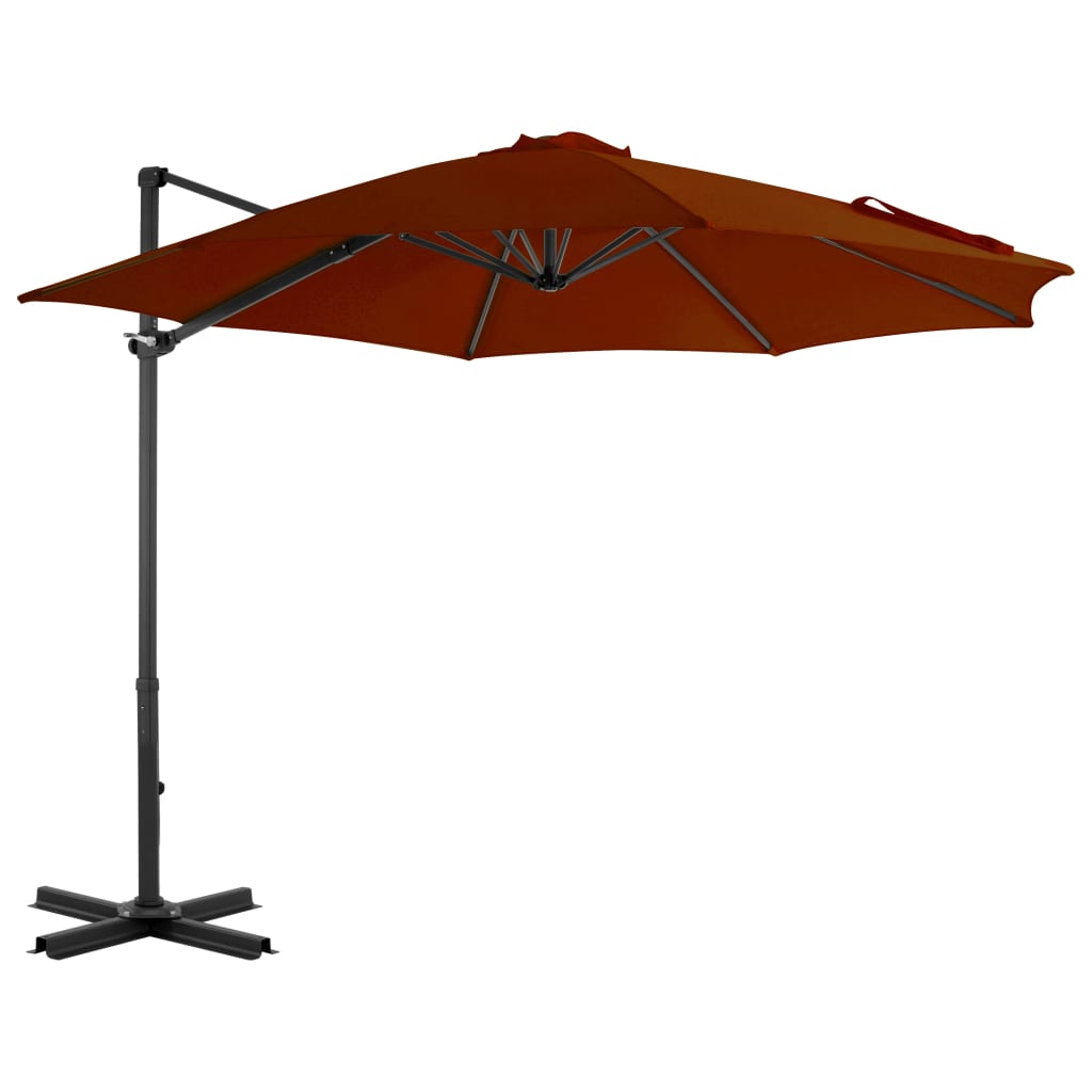 Vidaxl zweefparasol met aluminium paal 300 cm terracottakleurig