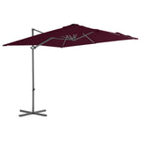 Vidaxl Parasol flottant avec poteau en acier 250x250 cm rouge bordeaux