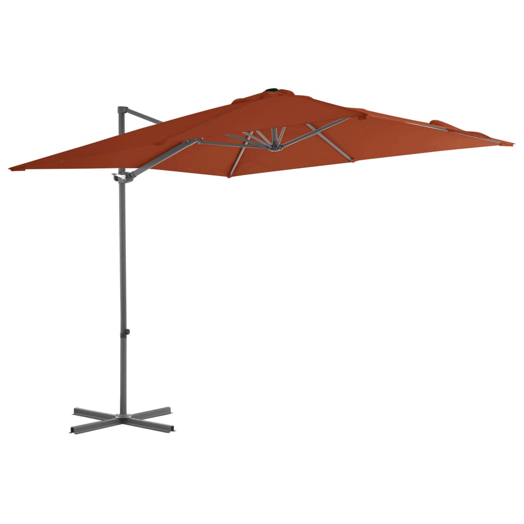 Vidaxl Floating parasol with steel pole 250x250 cm terracotta -colored