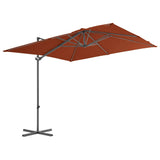 Vidaxl Floating parasol with steel pole 250x250 cm terracotta -colored