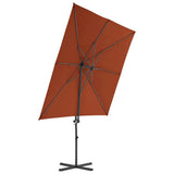 Vidaxl Parasol flottant avec poteau en acier 250x250 cm en terre cuite -colored