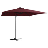 Parasol flottant vidaxl avec éclairage LED 250x250 cm rouge Bordeaux