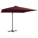 Vidaxl Floating parasol with LED lighting 250x250 cm Bordeaux red