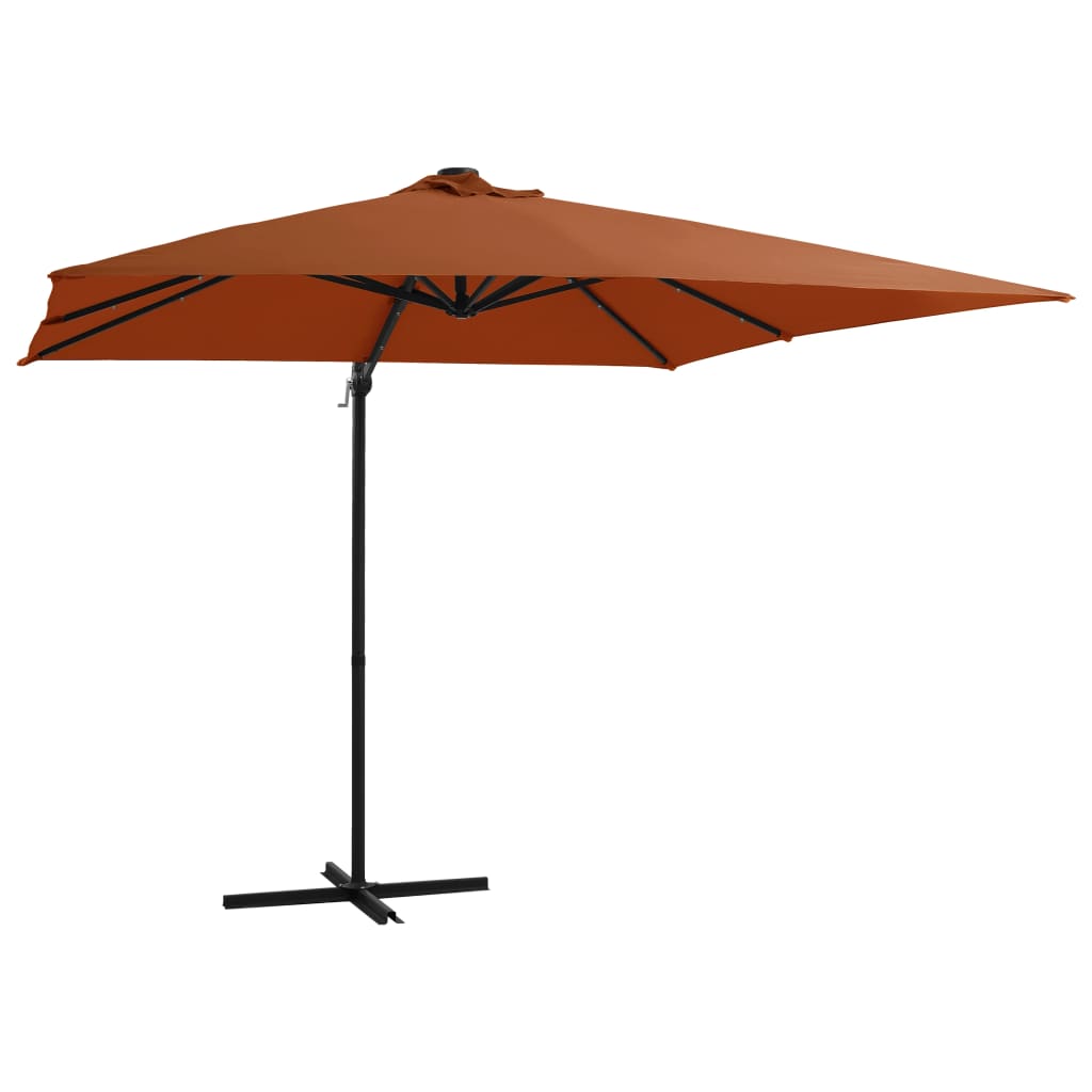 Vidaxl Floating parasol with LED lighting 250x250 cm terracotta-colored