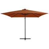 Vidaxl Floating parasol with LED lighting 250x250 cm terracotta-colored