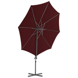 Vidaxl Floating parasol with steel pole 300 cm Bordeaux red