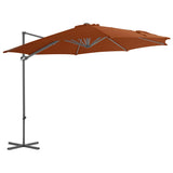 Vidaxl Floating parasol with steel pole 300 cm terracotta -colored