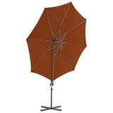 Vidaxl Floating parasol with steel pole 300 cm terracotta -colored