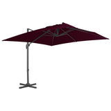 Vidaxl zweefparasol met aluminium paal 300x300 cm bordeauxrood