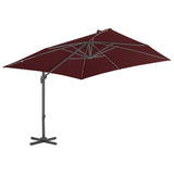 Vidaxl zweefparasol met aluminium paal 400x300 cm bordeauxrood