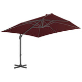 Vidaxl Parasol flottant avec poteau en aluminium 400x300 cm rouge borgogne