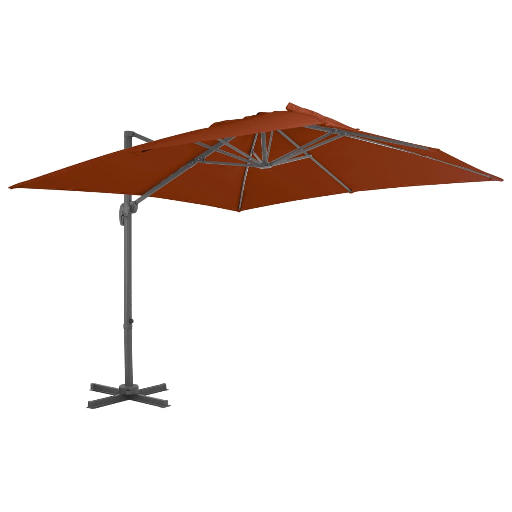 Vidaxl Floating parasol with aluminum pole 300x300 cm terracotta -colored