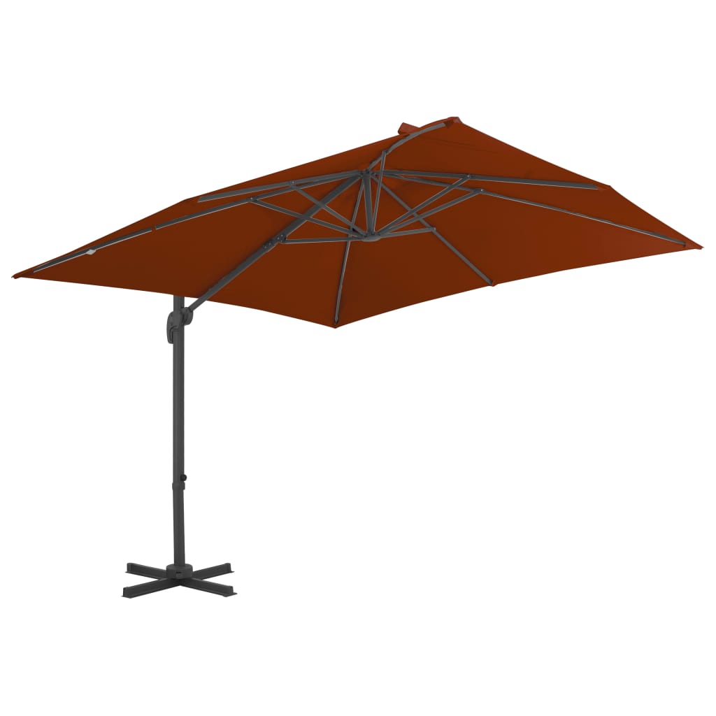 Vidaxl Parasol flottant avec poteau en aluminium 300x300 cm en terre cuite -colored