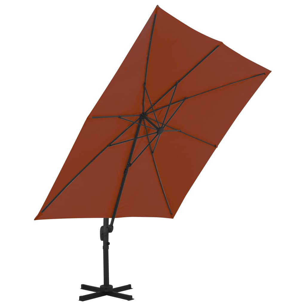 Vidaxl Floating parasol with aluminum pole 300x300 cm terracotta -colored