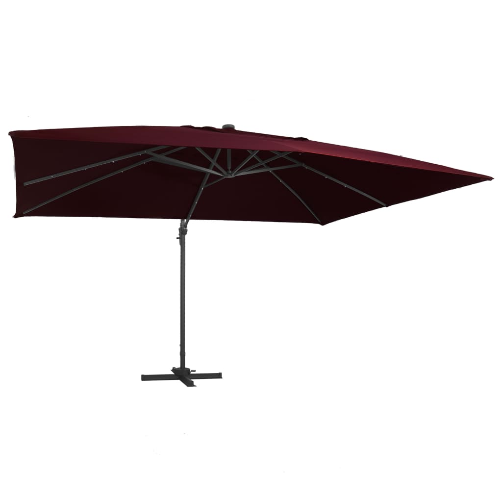Vidaxx parasol flottant avec éclairage LED 400x300 cm bordeaux