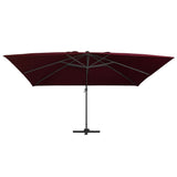 Vidaxx parasol flottant avec éclairage LED 400x300 cm bordeaux