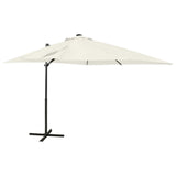 Vidaxl Floating parasol with pole and LED lighting 250 cm sand-colored