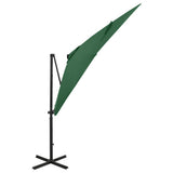 Vidaxl Parasol flottant avec poteau et éclairage LED 250 cm vert