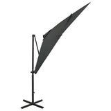 Vidaxl Parasol flottant avec poteau et éclairage LED Couleur anthracite de 250 cm