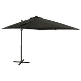 Vidaxl Parasol flottant avec poteau et éclairage LED 250 cm noir