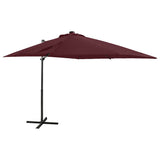 Vidaxl Parasol flottant avec poteau et éclairage LED 250 cm Bordeaux rouge