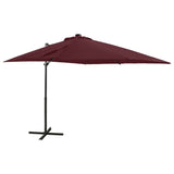 Vidaxl schwimmend Parasol mit Pol und LED -Beleuchtung 250 cm Bordeaux Rot