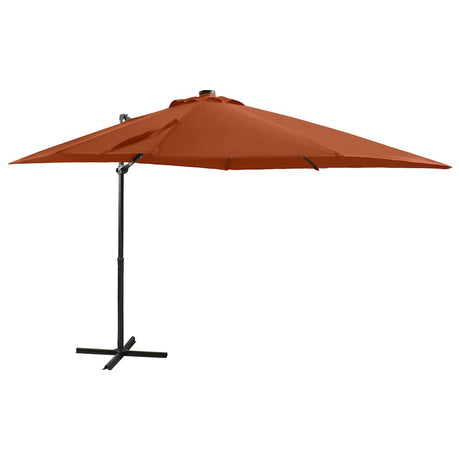 Vidaxl Parasol flottant avec poteau et éclairage LED Couleur en terre cuite de 250 cm
