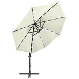 Vidaxl Floating parasol with pole and LED lighting 300 cm sand-colored