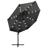 Vidaxl Parasol flottant avec poteau et éclairage LED Couleur anthracite de 300 cm